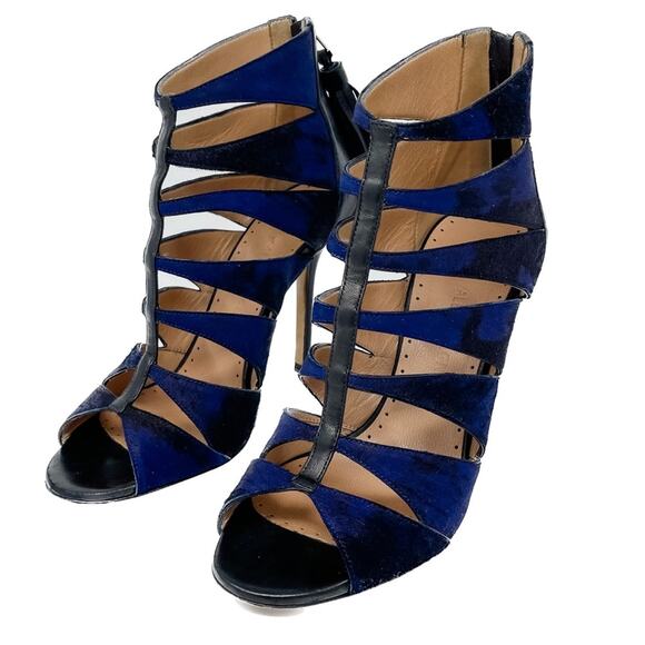 Alexa Wagner Heidi Pony Hair Cage Tassel Zip Stiletto Booties Sandals 37 / US 7 - Picture 12 of 16